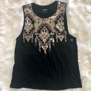 Black embellished Express tank top